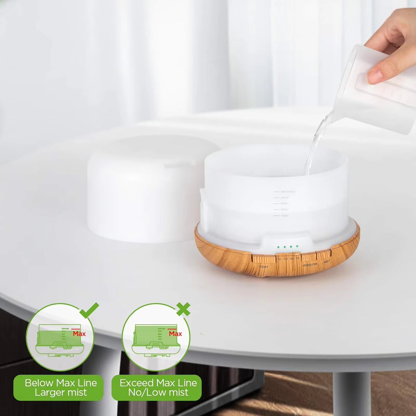 Air Humidifier Essential Oil Diffuser 300ML 500ML Ultrasonic Cool Mist Maker Fogger Humidifier LED Lamp Aroma Diffuser Electric