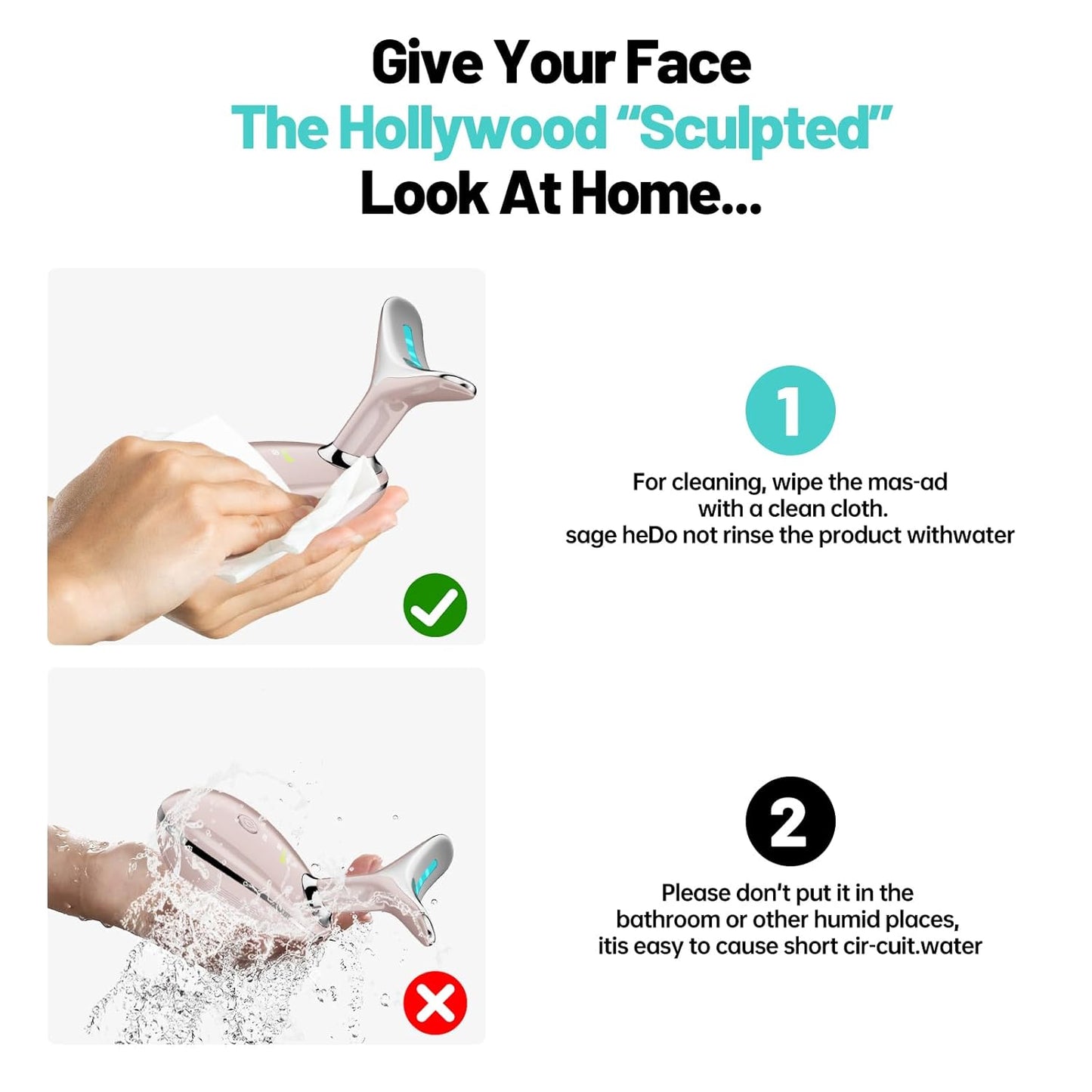 Red Light Therapy for Face, LED Face Massager, RED Light Device, At-Home Face Tool for Skin Care