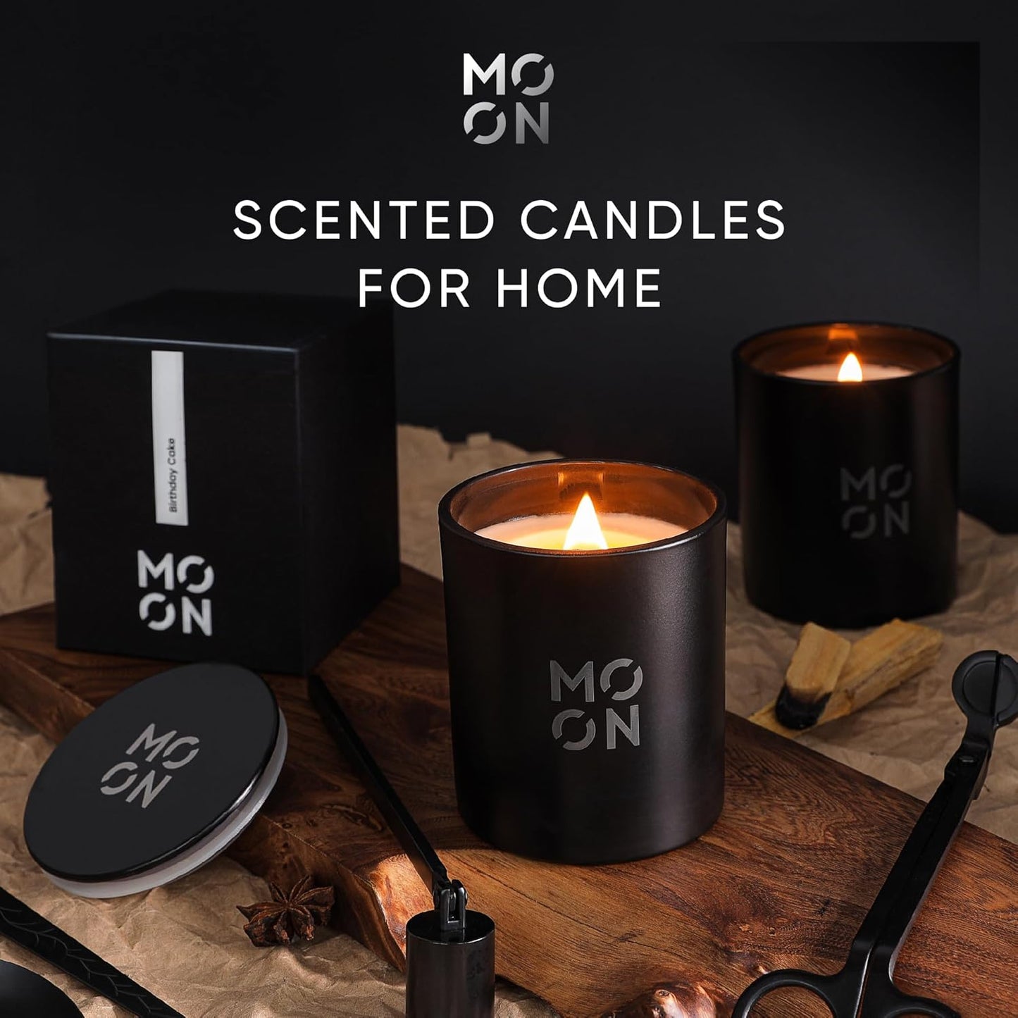 Scented Candles for Men & Women by | Wood Wick Candles That Crackle | Coconut Candle |Clean Non Toxic Candles |Luxury Candles |Coconut Jar Candles|