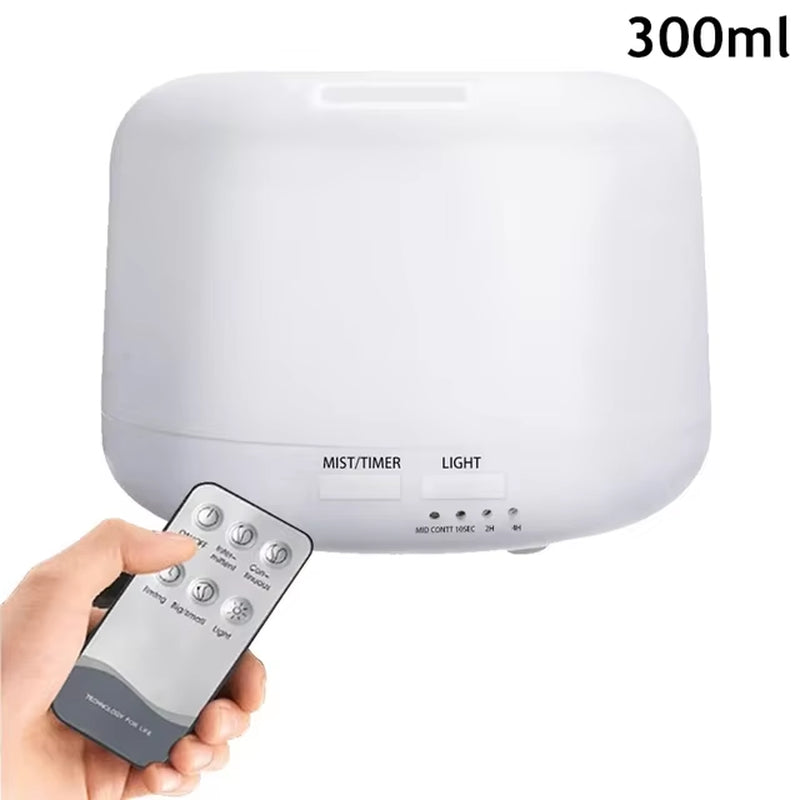 Air Humidifier Essential Oil Diffuser 300ML 500ML Ultrasonic Cool Mist Maker Fogger Humidifier LED Lamp Aroma Diffuser Electric