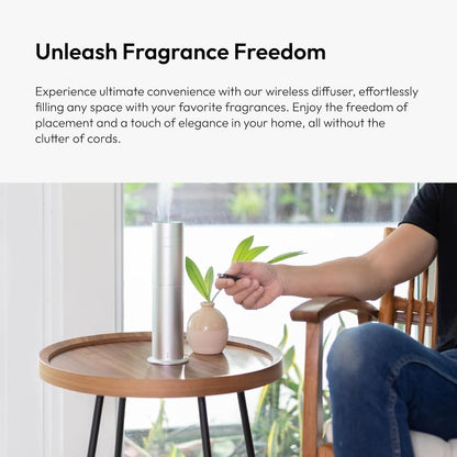 - Wireless Pro Essential Oil Diffuser - 600 Sq Ft Coverage - Cordless & Portable with Remote - Aromatherapy Scent Diffuser - Home, Spa, Office & Business - Air Freshener - Midnight Black