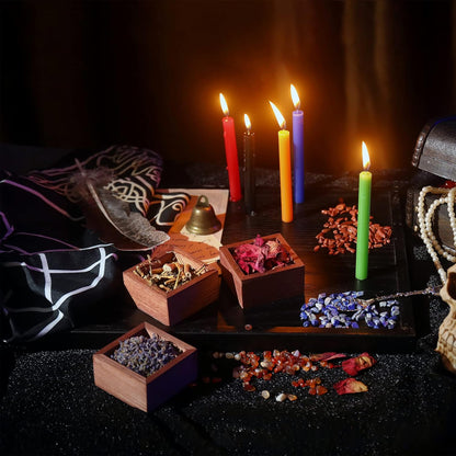 Witchcraft Supplies Kit for Wiccan Spells 69 Packs of Dried Herbs Healing Crystals and Colored Magic Spiritual Candles Parchments for Beginners Experienced Witches Pagan Spell Witchy Gifts Altar