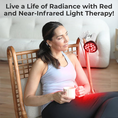 Infraglow NIR & Red Light Therapy Lamp - Infrared Red Light Therapy Bulb with 18 Leds & Clip-On Lamp - At-Home Red Light Therapy for Body, Chronic Pain Relief, Skin Wellness, & Recovery