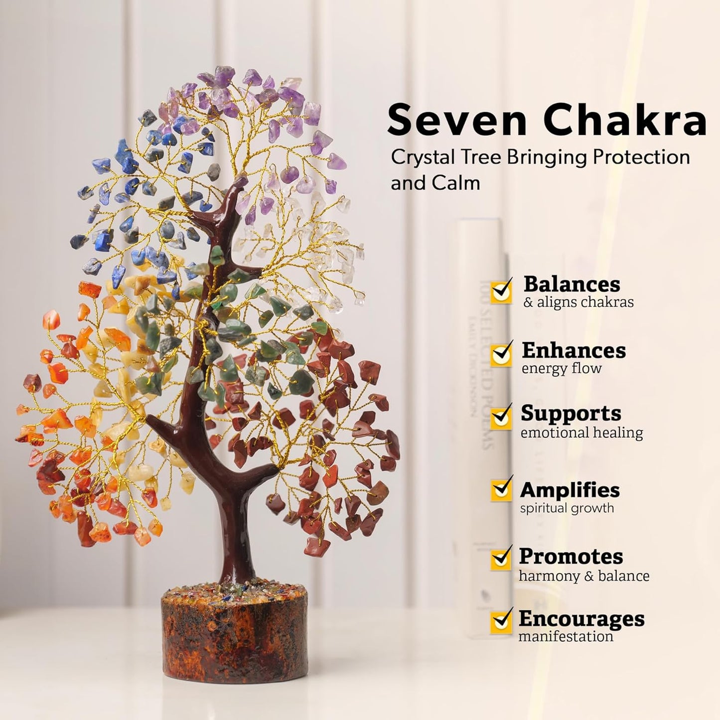 7 Chakra Tree of Life, Crystals and Healing Stones, Crystal Tree of Life, Gemstone Tree, House Warming Gifts New Home, Healing Crystals, Gift for Women