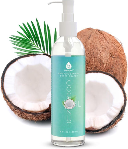 100% Pure Fractionated Coconut Oil, 8Oz Oil for Massages, Therapeutic Recipes & Essential Oils (8)