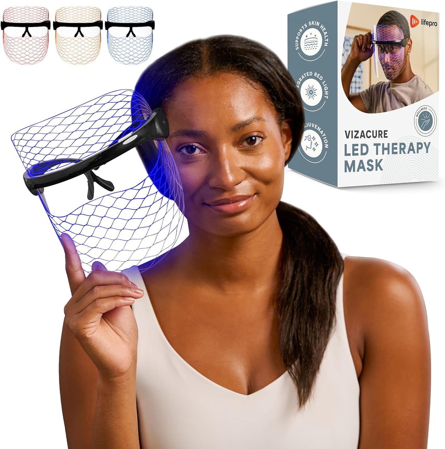 LED Face Mask Light Therapy - Truly Portable Therapy Mask