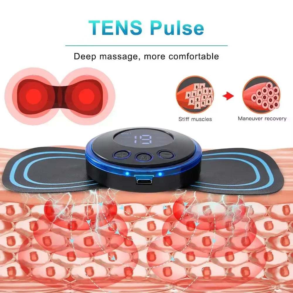 Electric EMS Neck Massager Mini Cervical Back Patch Stimulator Massageador Mat Portable Gel Pad Stickers Slim