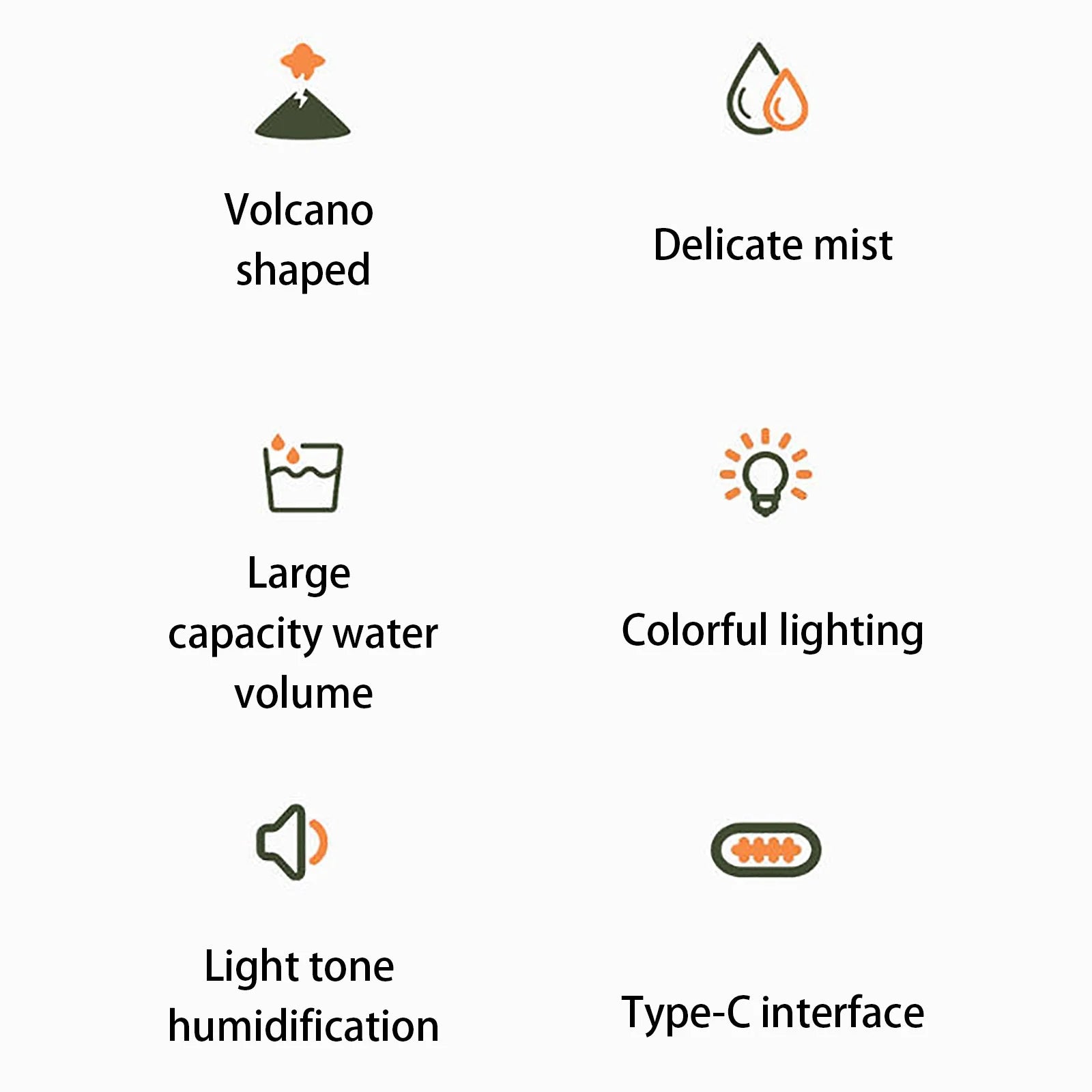 Simulated Volcano Colorful Vibes Light Humidifier Plug-In Humidifier Water Replenishment Humidifier on Clearance