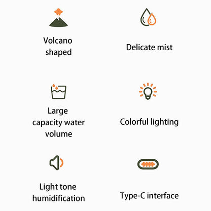 Simulated Volcano Colorful Vibes Light Humidifier Plug-In Humidifier Water Replenishment Humidifier on Clearance