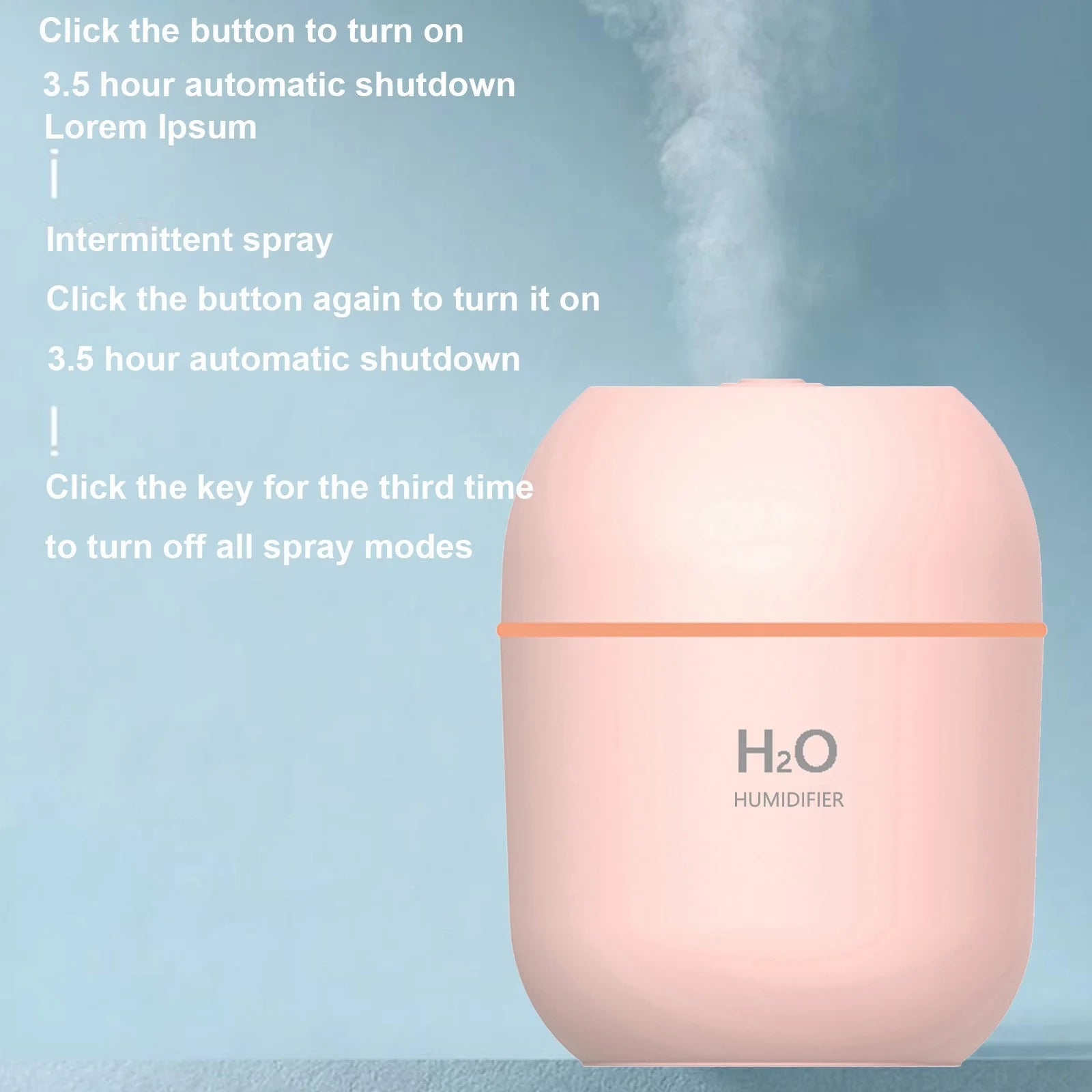 Humidifier,220Ml Portable Mini Humidifier USB Rechargeable,Battery Operated Wireless Personal Humidifier,For Bedroom,Office,Travel,Car,Plants