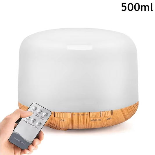 Air Humidifier Essential Oil Diffuser 300ML 500ML Ultrasonic Cool Mist Maker Fogger Humidifier LED Lamp Aroma Diffuser Electric