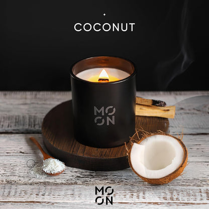 Scented Candles for Men & Women by  | Wood Wick Candles That Crackle | Coconut Candle |Clean Non Toxic Candles |Luxury Candles |Coconut Jar Candles|