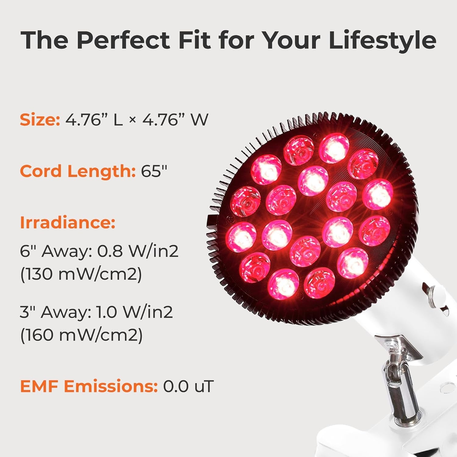 Infraglow NIR & Red Light Therapy Lamp - Infrared Red Light Therapy Bulb with 18 Leds & Clip-On Lamp - At-Home Red Light Therapy for Body, Chronic Pain Relief, Skin Wellness, & Recovery