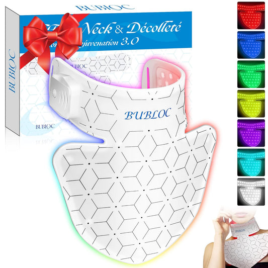 Red Light Therapy for Neck & Décolleté, 7 Colors Led Light Therapy for Face, Wireless, Portable and Rechargeable Skin Care Mask for Neck[Bneck]