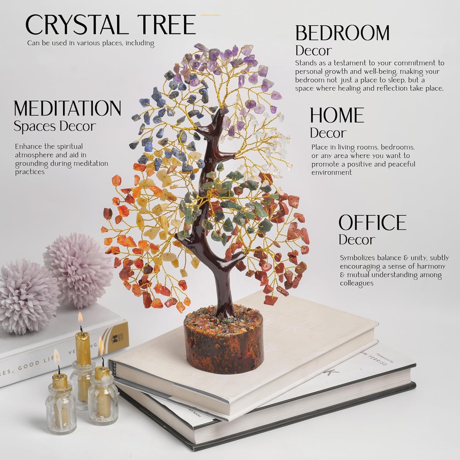 7 Chakra Tree of Life, Crystals and Healing Stones, Crystal Tree of Life, Gemstone Tree, House Warming Gifts New Home, Healing Crystals, Gift for Women