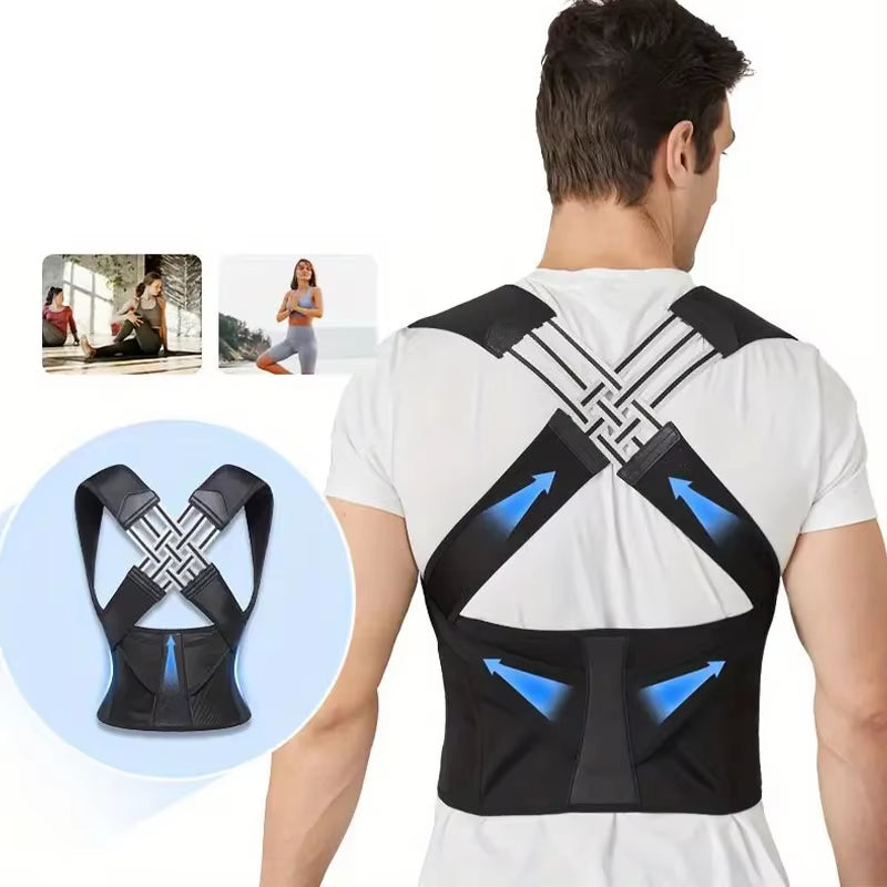 Back Brace Posture Corrector for Women and Men, Shoulder Straightener Adjustable Full Back Support Upper and Lower