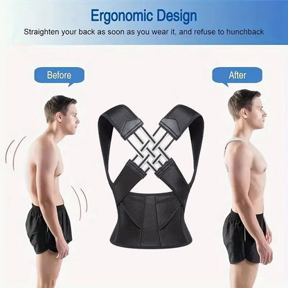 Back Brace Posture Corrector for Women and Men, Shoulder Straightener Adjustable Full Back Support Upper and Lower