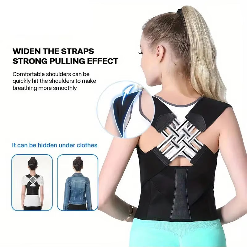 Back Brace Posture Corrector for Women and Men, Shoulder Straightener Adjustable Full Back Support Upper and Lower